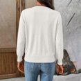 thumbnail image 4 of Domzest Button Front Cardigan for Women Lightweight Long Sleeve V Neck Knitwear Soft Basic Knit Cardigan Sweater White S, 4 of 6
