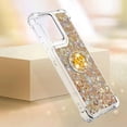 thumbnail image 6 of Case for Motorola Moto Edge 5G 2024 Case Glitter Liquid with Ring Kickstand, Cute Clear Flowing Quicksand Soft TPU Protective Grils Women Bling Case for Moto Edge 5G 2024 Gold YBR, 6 of 14