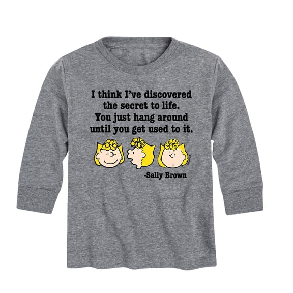 Peanuts - Sally Secret To Life - Toddler And Youth Long Sleeve Graphic T-Shirt
