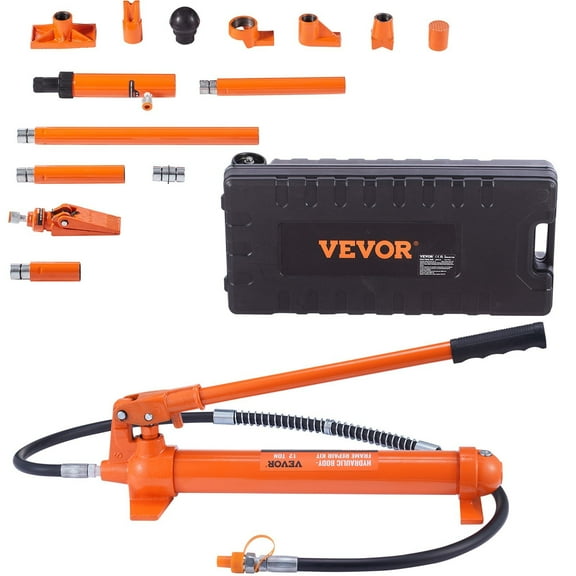 HCY 12 Ton Porta Power Kit, Hydraulic Ram with Pump with 4.6 ft/1.4 m Oil Hose, Portable Hydraulic Jack with Storage Case for Automotive, Garage, Farm, Mechanic (26455 LBS)