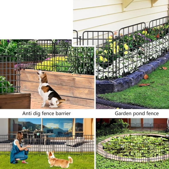 30ft x 22in Garden Fence Animal Barrier, 28 Panels No Dig Fence Border, Rustproof Metal Decorative Garden Fence with Ground Stake, Flower Bed Edging Border for Dog, Rabbit, Outdoor Yard Patio Decor