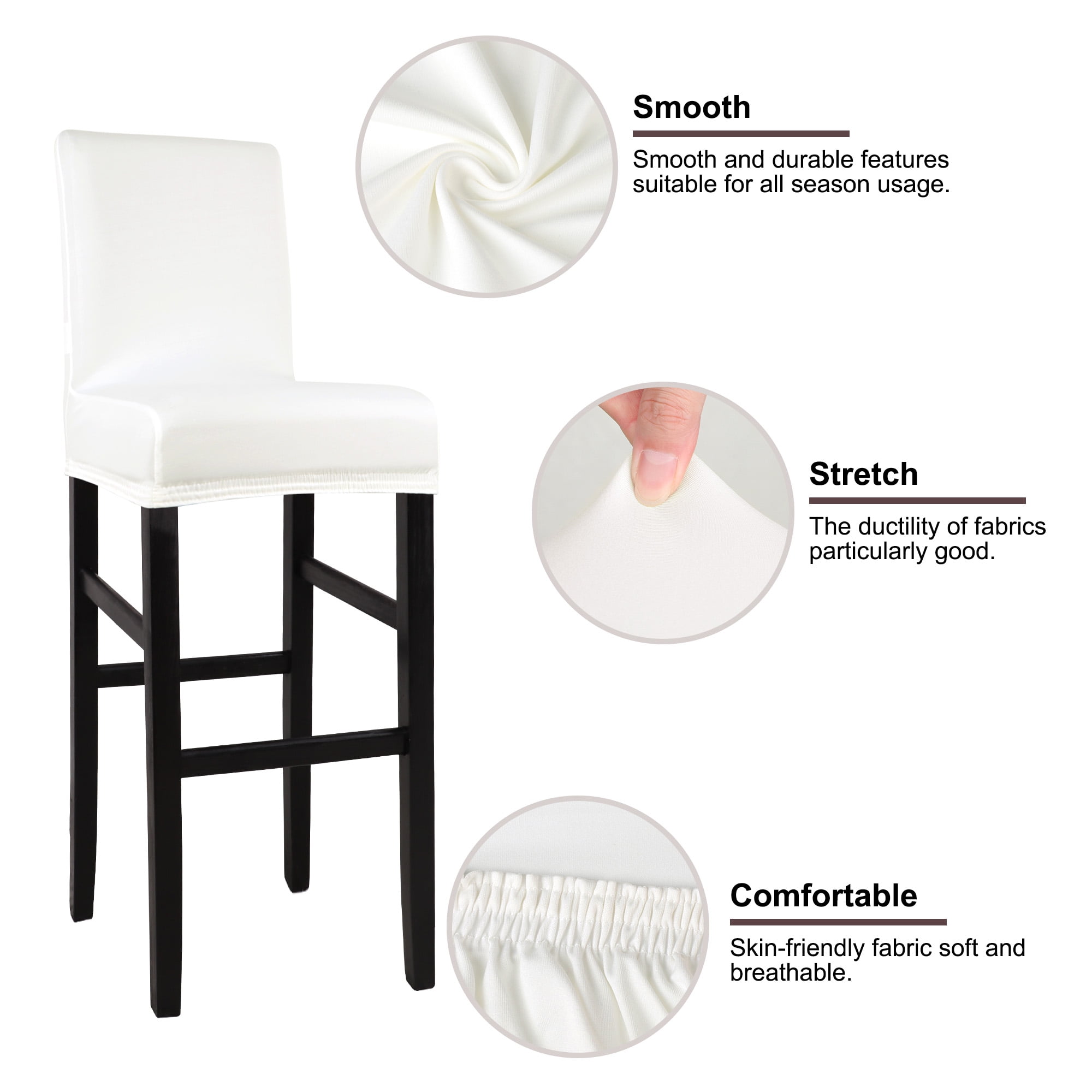Housse De Tabouret De Bar Élastique - Tissu Polyester/Spandex, Lavable, Plusieurs Tailles (#14) - 12