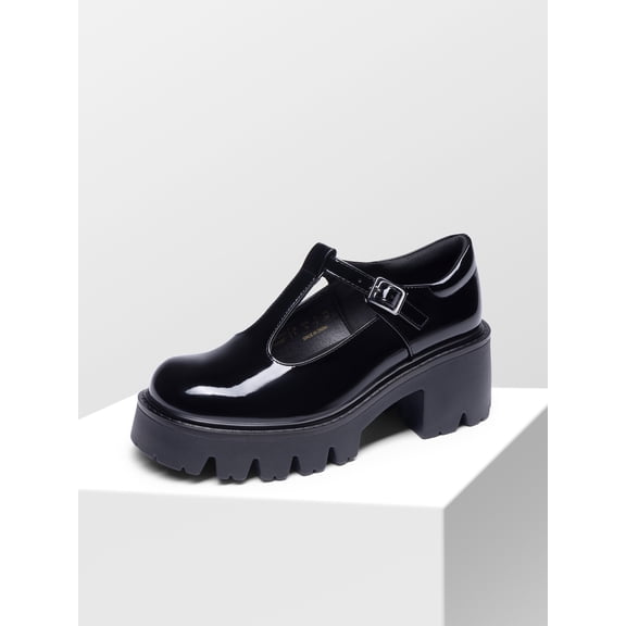 DREAM PAIRS Women's T-Strap Mary Jane Pumps, Round Toe Chunky Block Heel Platform Dress Shoes for Work Wedding Party