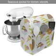 thumbnail image 2 of Dessert Stand Mixer Cover, Assorted Colorful Ice Creams in Cones and Cups Depiction on Plain Backdrop, Kitchen Appliance Organizer Bag Cover with Pockets, 5 Quarts, White Multicolor, by Ambesonne, 2 of 4