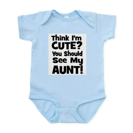 

CafePress - Think I m Cute Aunt Black Infant Bodysuit - Baby Light Bodysuit Size Newborn - 24 Months