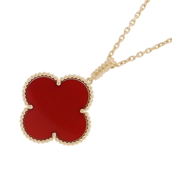 Pre-Owned Van Cleef & Arpels Magic Alhambra Long Necklace, 1 Motif, Carnelian, 18K Yellow Gold...