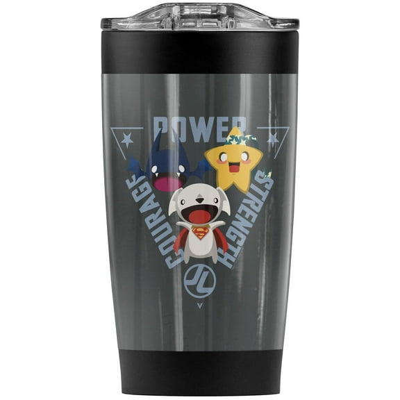 Justice League Power Trio Stainless Steel Tumbler 20 oz Coffee Travel Mug/Cup, Vacuum Insulated & Double Wall with Leakproof Sliding Lid | Great for Hot Drinks and Cold Beverages