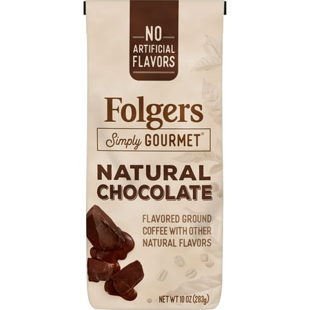 Banana Chocolate Coffee - Folgers Simply Gourmet Natural Chocolate Flavored Ground Coffee, With Other Natural Flavors, 10-Ounce Bag
