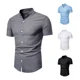 thumbnail image 2 of Camisa Hombre Manga Corta Corte Pegado Strech Cuello Mao G, 2 of 5