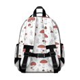 thumbnail image 3 of Mushroom and Sprig White Pattern Cute School Backpack Bag for School with Padded Back and Adjustable Shoulder Straps 15.25"x11.5"x5.25", 3 of 5