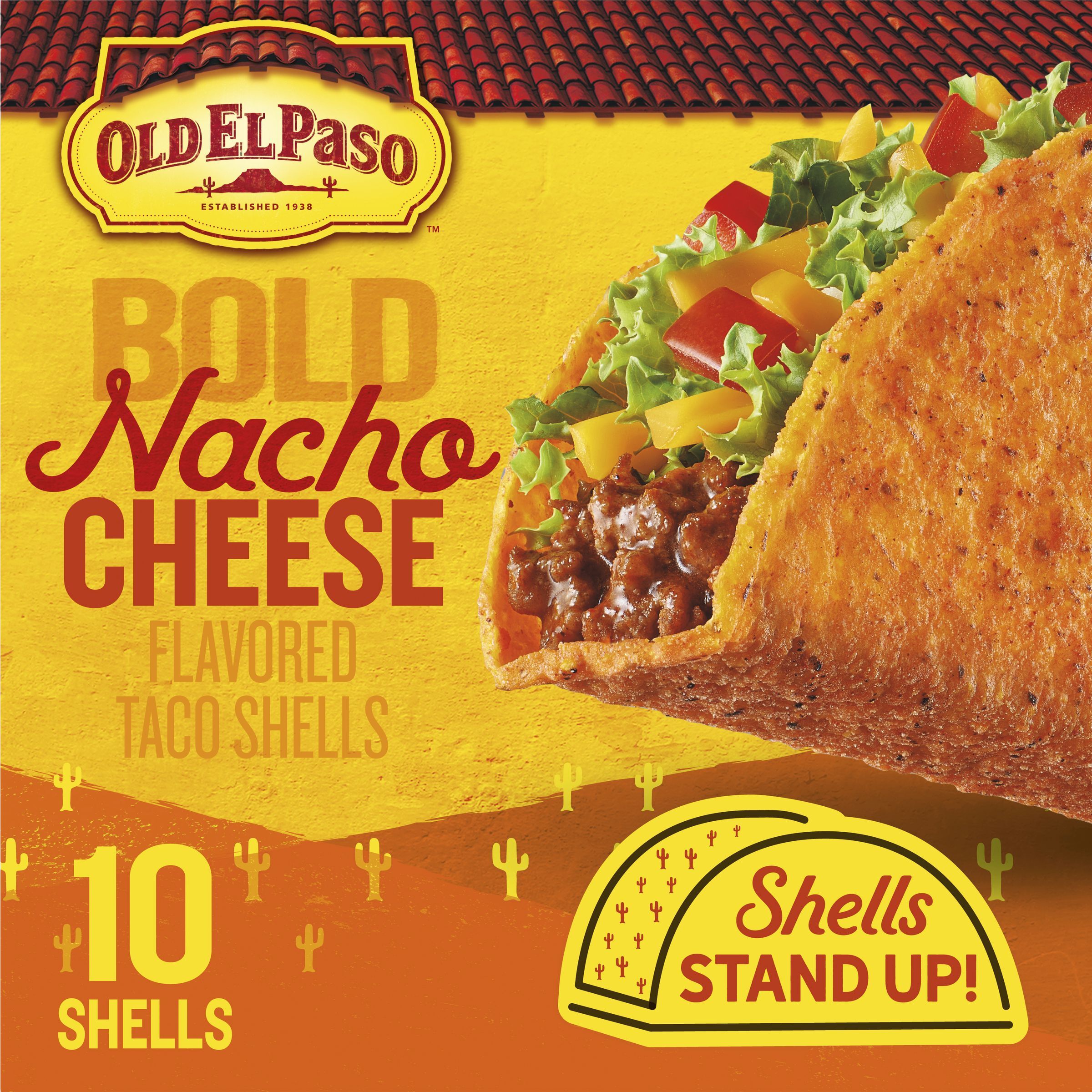 Old El Paso Stand 'N Stuff Bold Nacho Cheese Flavored Taco Shells, 10-Count - image 4 of 11