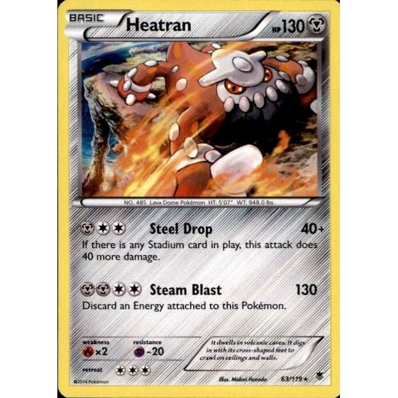 Pokemon Phantom Forces Holo Rare Rare Holo Heatran #63