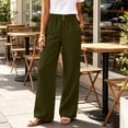 thumbnail image 2 of Womens Elastic Waist Wide Leg Pants with Pockets Solid Color Loose Casual Office Commute Trouses XL, 2 of 6