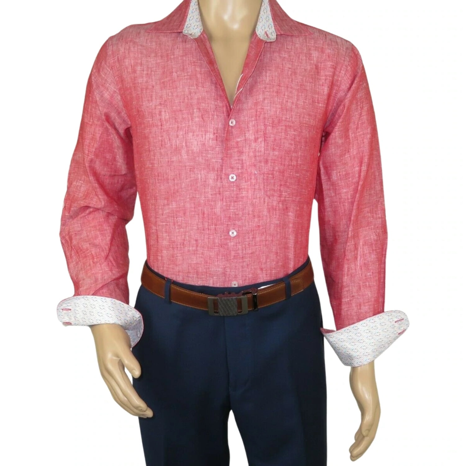 Men Inserch Linen Shirt Long Sleeves 