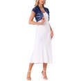 thumbnail image 2 of Cárdigan de encaje para mujer INSPIRE CHIC, elegante, de manga corta, con frente abierto, floral, bolero recortado, top de encaje, M azul real, 2 of 6