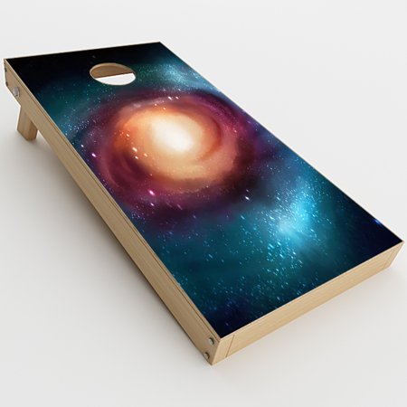 Skin Decal For Cornhole Game Board (2Xpcs.) / Universe Wormhole Outer Space Galaxy