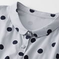 thumbnail image 7 of ZQUUVOU Women's Vintage Linen Dress Polka Dot V Neck Short Sleeve Maxi Dress Collared Casual Fit Flowy Long Dress Blue, 7 of 7