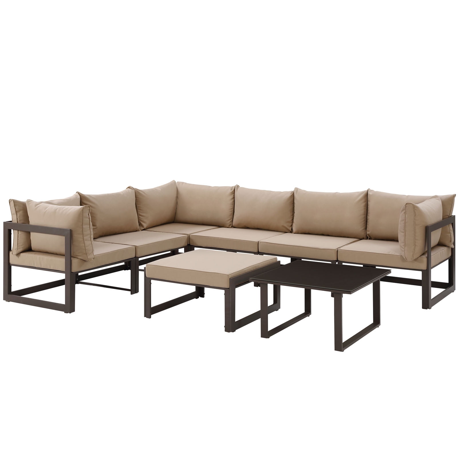 Modern Urban Contemporary 8 pcs Outdoor Patio Sectional ...