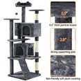 thumbnail image 3 of 70in Tall Cat Tree for Indoor Cats, Multi-Level Cat Tower with Scratching Posts, Dangling Toys, Condos and Platforms, Pet Furniture for Climbing Sleeping Playing, Dark Gray, 3 of 5