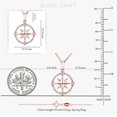 thumbnail image 5 of Bling Craft 925 Sterling Silver Moissanite Compass Necklace for Women 0.13 Carat 14k Rose Gold Plated Nautical Charm Pendant Color D VVS1, 5 of 7