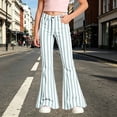 thumbnail image 2 of KHONTS Bell Bottom Jeans for Girls High Waisted Stretch Stripped Flare Jeans Denim Bootcut Pants,Size 5-16 Years, 2 of 6