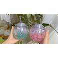 thumbnail image 3 of Summer New Earth Shape Outdoor Double Layer Plastic Cup Blue 400ML, 3 of 3