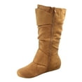 thumbnail image 2 of Zone 70 Women's Comfort Zipper Buckle Slouch Casual Flat Heel Mid Calf Round Toe Boots ( Tan, 8.5), 2 of 2