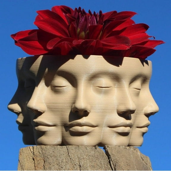 Clever Contraption Small Vase Face Succulent Planter – 3D Printed