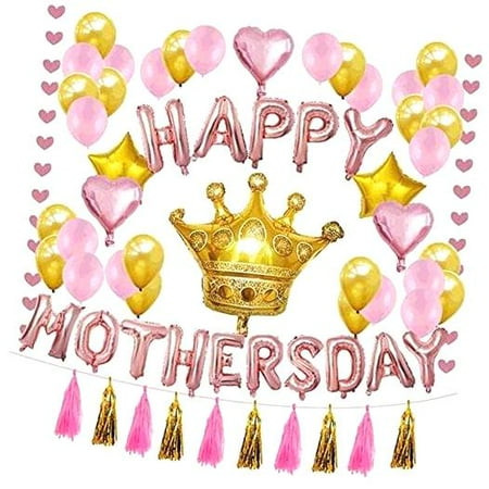 SKYSONIC HAPPY MOTHER'S DAY Foil Balloon Collection 16 Inches Letter Balloon for Mother's Day Celebrations (butterfly design)