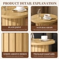 thumbnail image 4 of Mesa auxiliar con pedestal Farmhouse, mesa auxiliar redonda Fsbecl de madera, 4 of 7