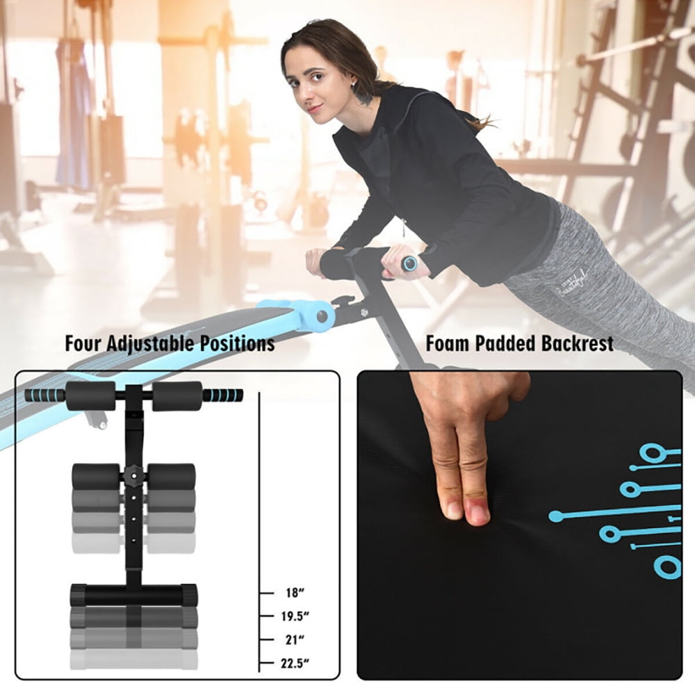 YYAo Adjustable Weight Bench,Workout Bench Press, Exercise Training Bench,Abdominal Twister Trainer with Adjustable Height Exercise Bench-Blue