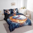 thumbnail image 3 of Castle Fairy Sport Baseball 7Pcs Bedding Comforter Set for Teens Women Men,Ball Gamer Queen Bedding Sets Super Cozy,Abstract Lightning Queen Sheet Sets,Lightweight Room Decor, 3 of 8