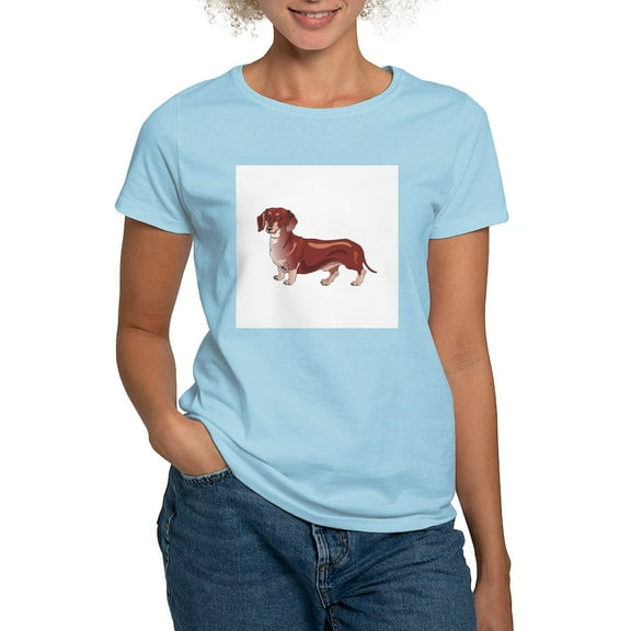 CafePress - Daschund Women's Pink T Shirt - Women's Classic T-Shirt