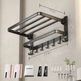 thumbnail image 7 of Sofinny 24-Inch Towel Racks for Bathroom & Lavatory Wall Mounted, Foldable Towel Storage Shelf with 1 Towel Bar with 7 Multifunctional Hooks (Black), 7 of 7
