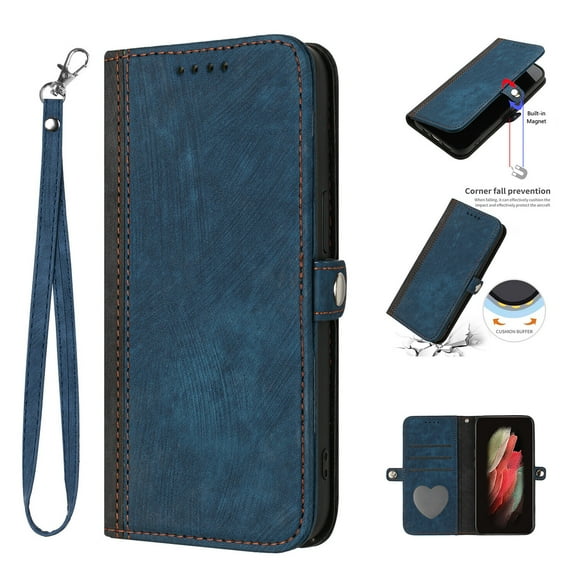 Case for iPhone SE 2020/8/7 Premium Soft PU Leather Flip Folio Wallet Kickstand Protective Cover