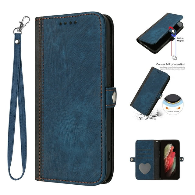 Case for iPhone SE 2020/8/7 Premium Soft PU Leather Flip Folio Wallet Kickstand Protective Cover