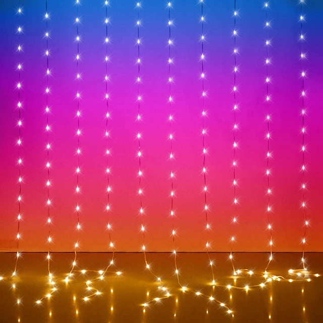 Luces LED de cortina KepStars 3 x 3 m 300 RGB que cambian de color