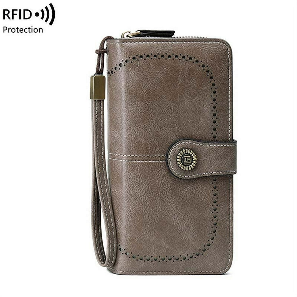 Portefeuille Femme Grande Capacité à Paillettes Tournesol - Protection RFID, 19 Emplacements Cartes, Double Fermeture éclair