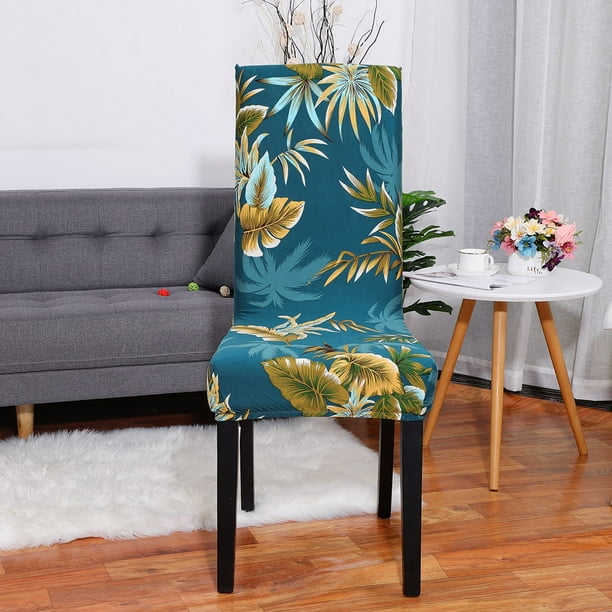 Foliage Print Spandex Chair Covers Dining Room Seat Slipcover for Home