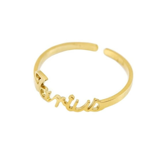 PAURO Women's Stainless Steel Zodiac 12 Constellation Stackable Ring for Women Jewelry Accessories Taurus