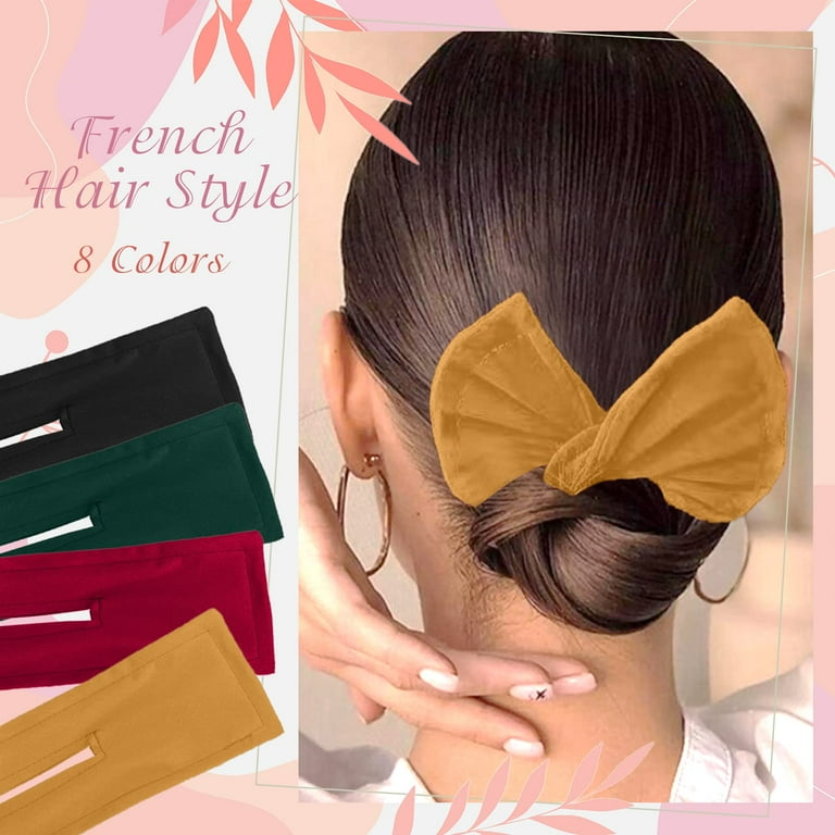 ZYNERY 8 Pcs Deft Hair Bun Maker, 4 Styling Tools, French Twist