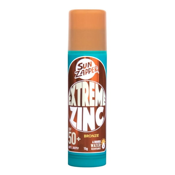Sun Zapper Extreme Zinc Stick "Bronze" SPF 50+ | Protector Solar Mineral en Stick de zinc color BRONCE 15g |Alta protección UVA/UVB | Resistente al Agua | Reef Safe | Hecho en Australia.