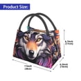 thumbnail image 2 of Fotbe Colorful Wolf Head A Bolsa Térmica Portátil con Estampado, Bolsa de Entrega de Alimentos Aislada, Bolsa Reutilizable de Gran Capacidad para Comidas y Supermercado, 2 of 6