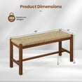 thumbnail image 3 of Costway 40" Long Wood Bench Indoor Dining Entryway End of Bed Bench Natural Seagrass Seat, 3 of 9