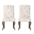 thumbnail image 2 of Christopher Knight Home Crown Top French Script Beige Fabric Dining Chair (Set of 2) by, 2 of 5