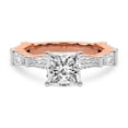 thumbnail image 4 of IGI Certified 1 Carat Princess Shape Lab Grown Diamond Engagement Ring | 14K Rose Gold | Gizele Tapered Side Stone Diamond Ring | FG-VS1-VS2 Quality Friendly Diamonds, 4 of 7