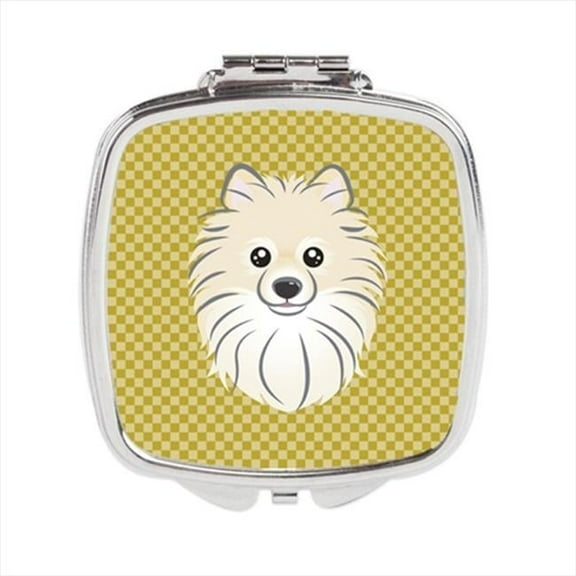 Tan Checkered Pomeranian Compact Mirror