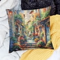 thumbnail image 2 of BANET  Modern Decorative Pillow Covers  Town Street Scenery Throw Pillow Covers Colorful Flowers Square Pillowcase Nordic Style Farmhouse Cushion Case for Couch Sofa Bed Patio 22x22in, 2 of 5