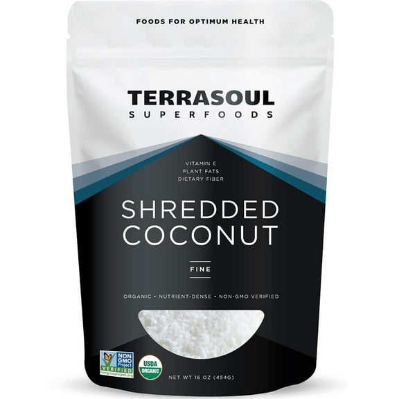 Terrasoul Superfoods Organic Coconut Flakes, 16 Oz - Finely Shredded | Macaroon Cut