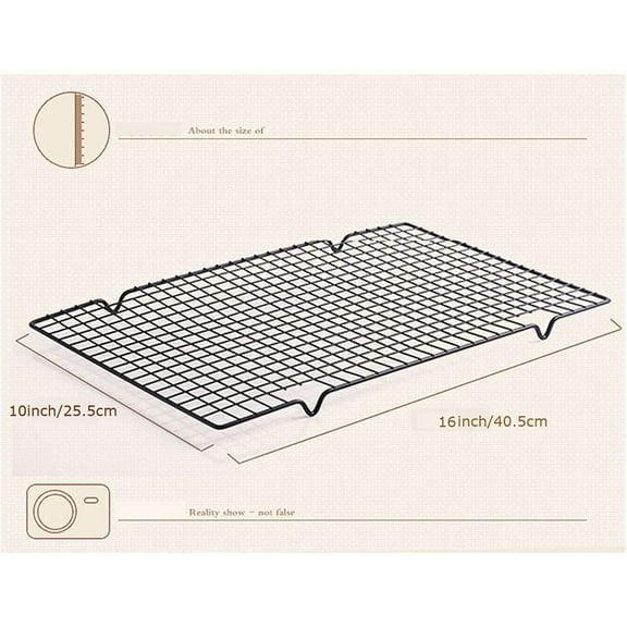 EQCOTWEA 2Pcs Nonstick Bread Cooling Rack for Baking Oven Carbon Steel